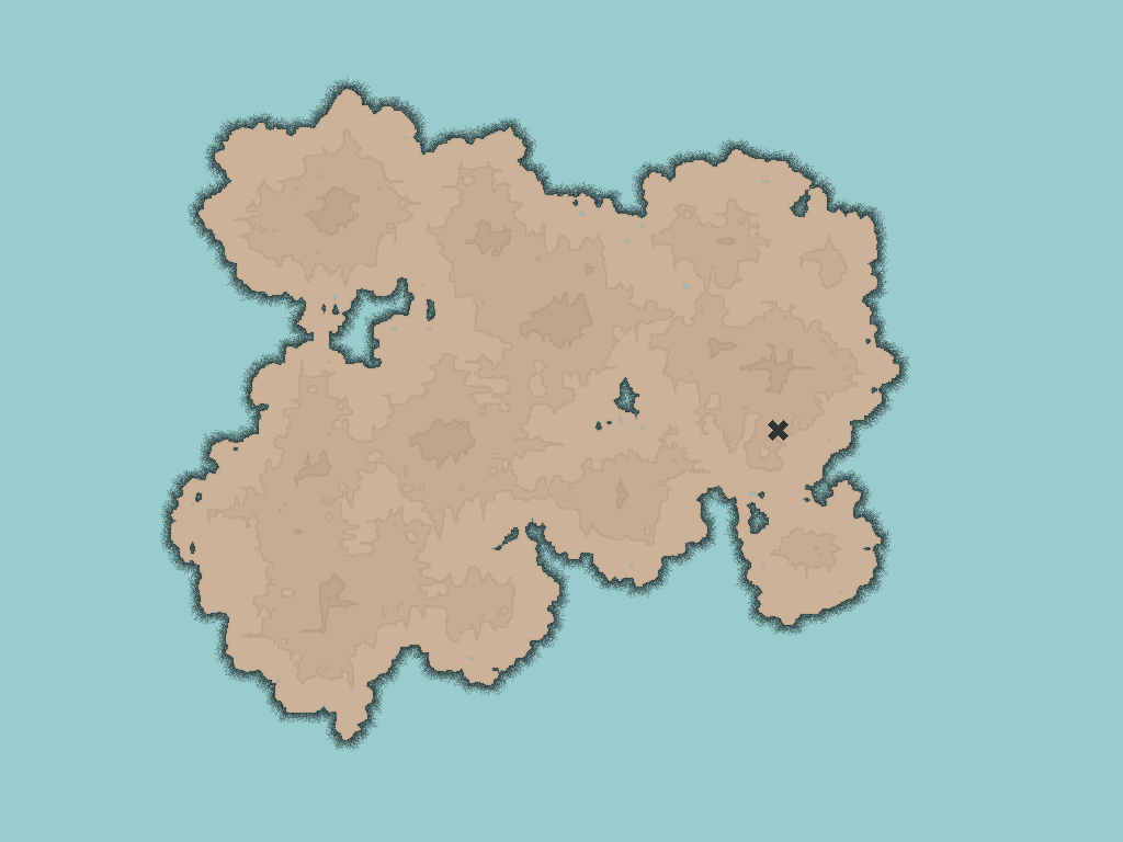 (6) - shore line smoothed by cellular automaton
