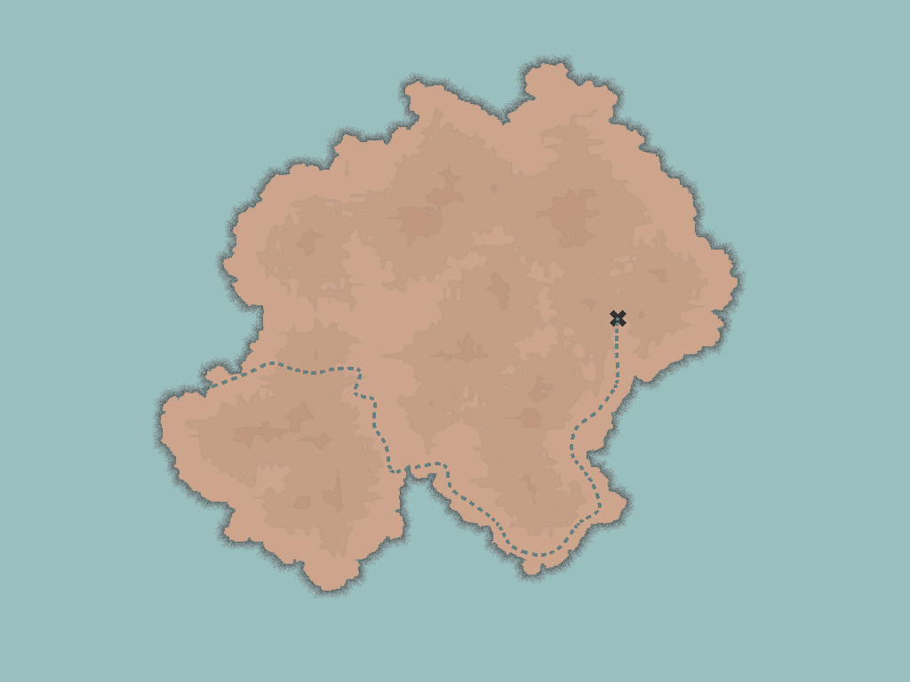 (10) - dashed line leading to treasure